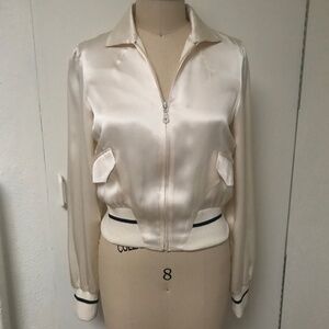 NWOT, Bomber Jacket, Cream Silk.